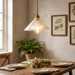 Vintage Petal Glass Pendant Light - Clear – Simple Ribbed