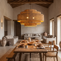 Wicker Hand-Woven Chandelier - D80cm