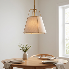 Minimalist Fabric Pendant Light - Gold