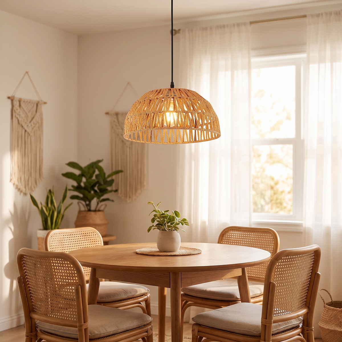 Wicker Pendant Lampshade - Small (23cm)