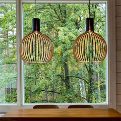 Wooden Birdcage Pendant Light