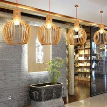 Wooden Birdcage Pendant Light