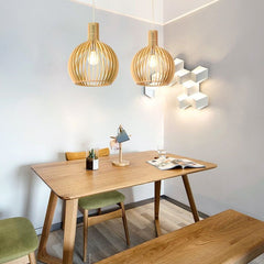 Wooden Birdcage Pendant Light